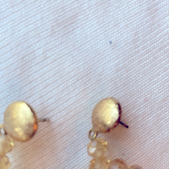 Tan/ gold tone handcrafted Earrings - Picture 2 of 3